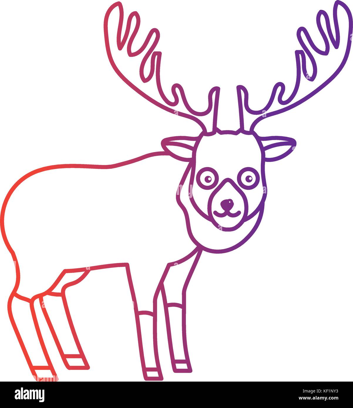 Line cute elk wild hi-res stock photography and images - Alamy