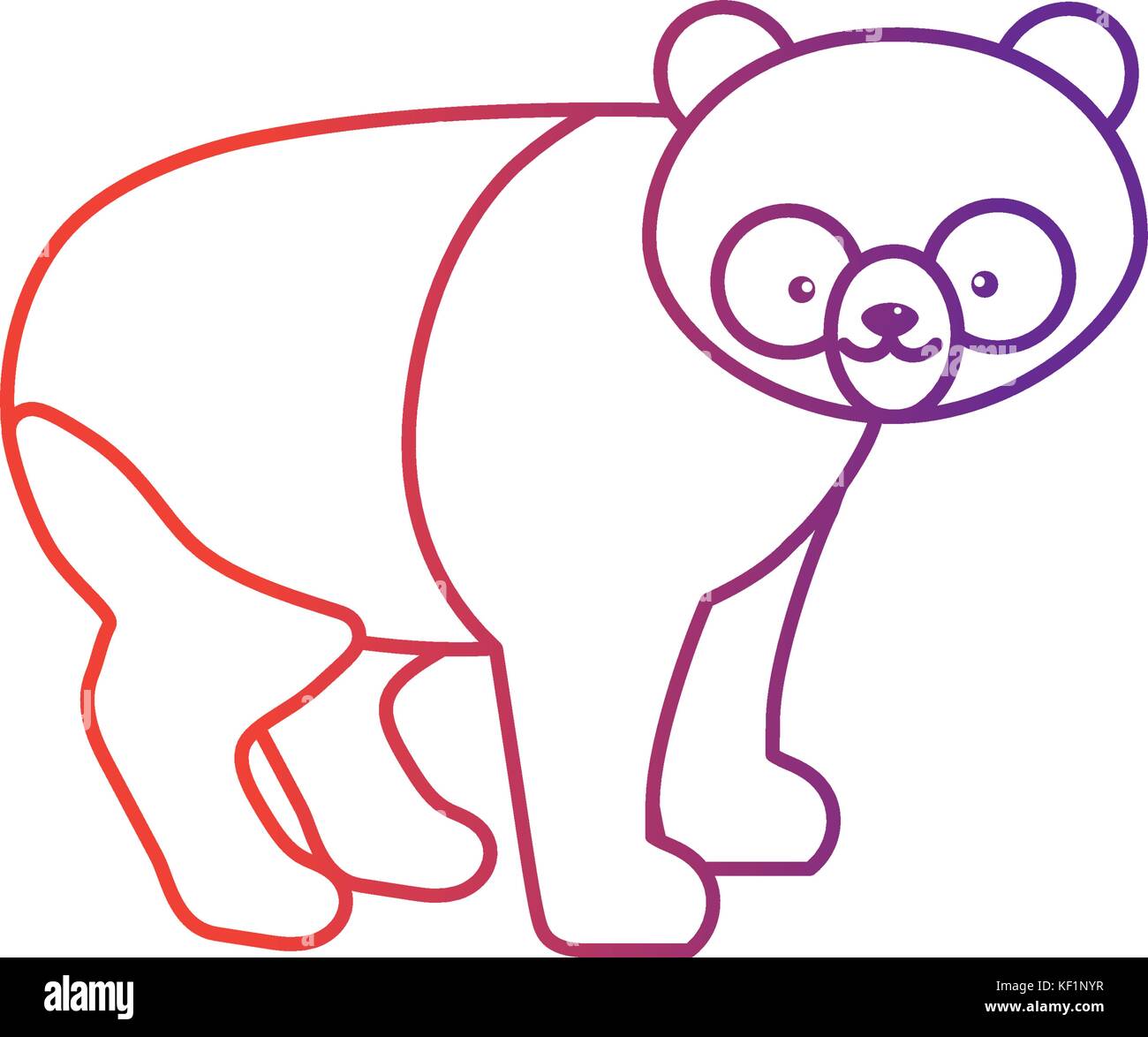line cute panda wild animal icon Stock Vector Image & Art - Alamy