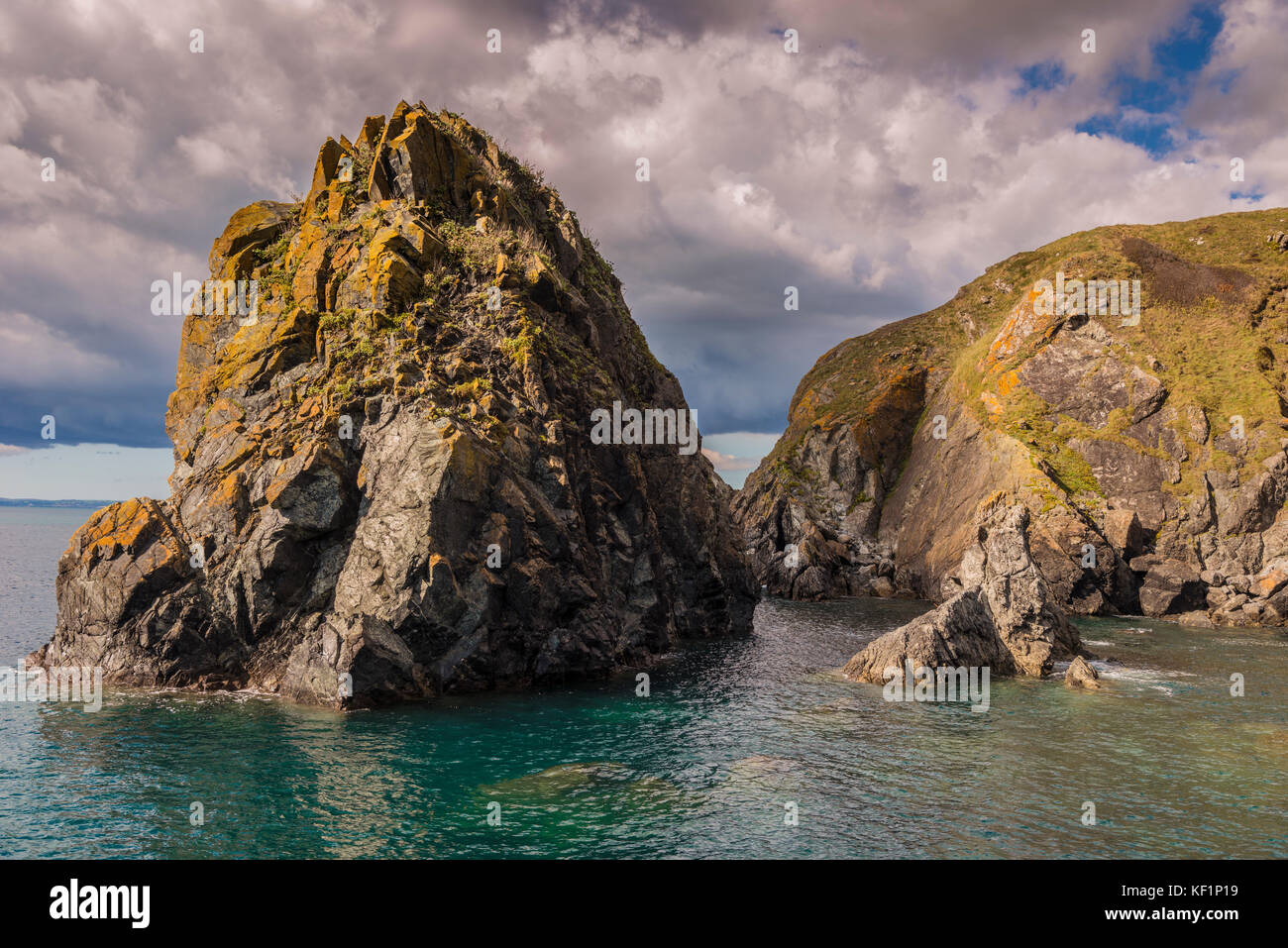 Rocks of the coast at Mullion cove, Cornwall, England UK Stock Photo ...
