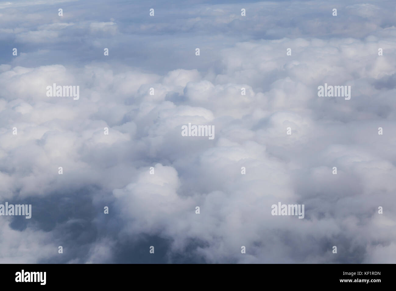 Aerial photography with white fluffy clouds Stock Photo - Alamy