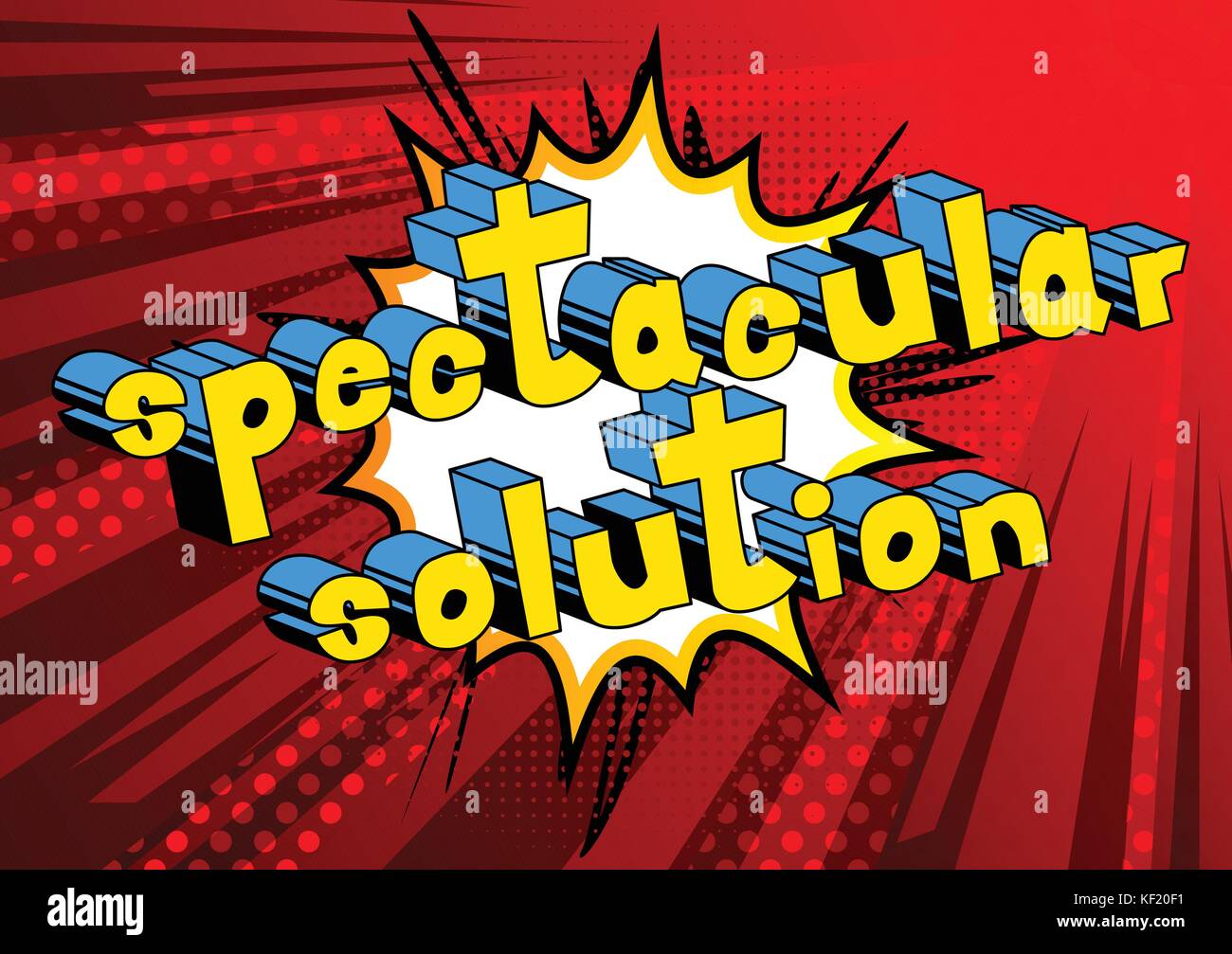 Solution File Comic Spectacular Solution - Comic book style word on abstract background ...