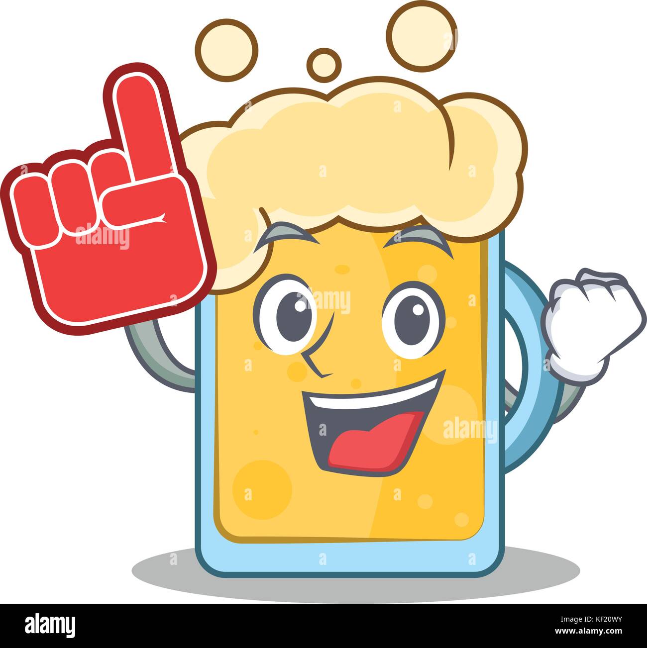 Foam finger beer character cartoon style Stock Vector Image & Art Alamy