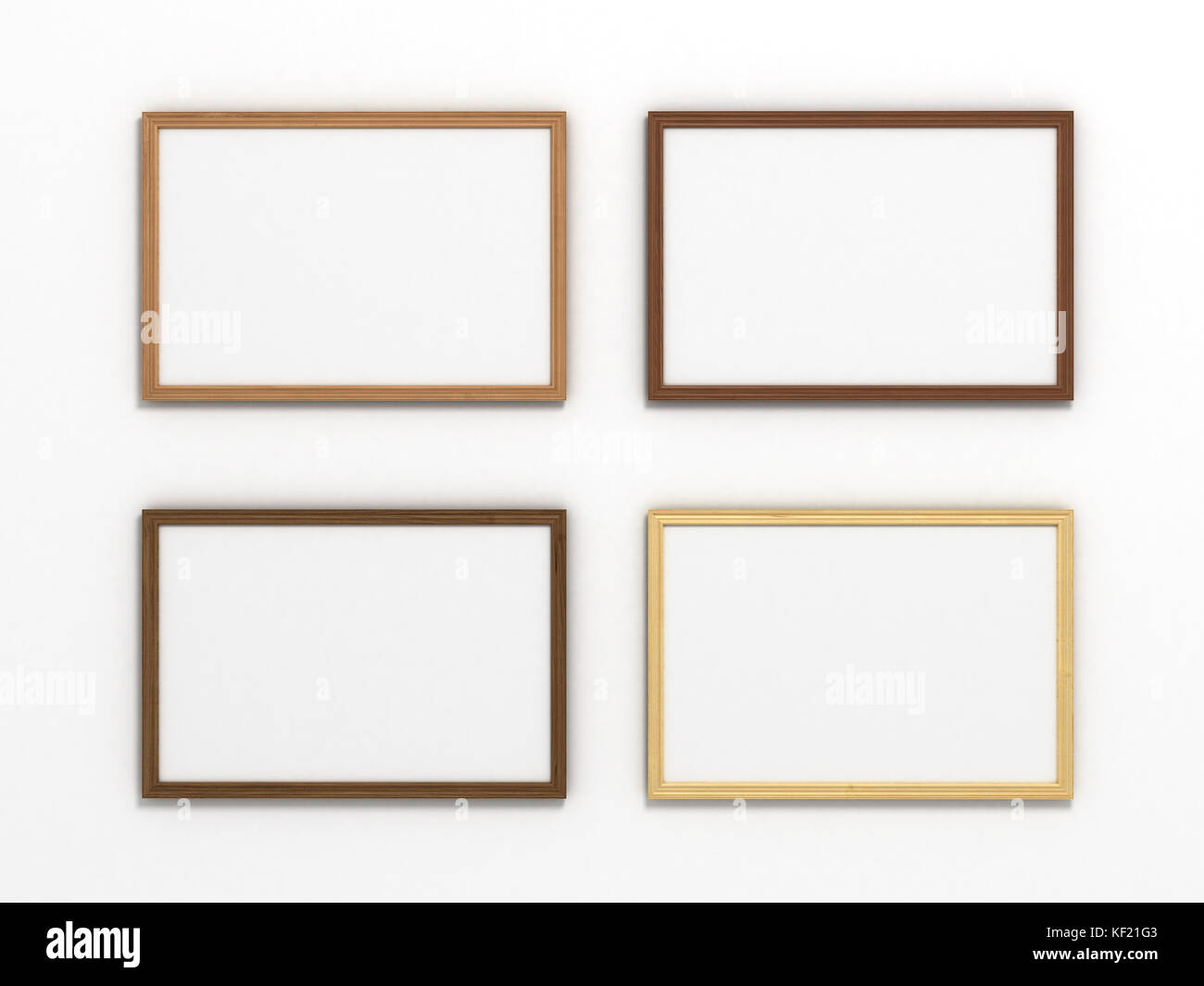 set of multicolored wooden horizontal frames of different sizes on a