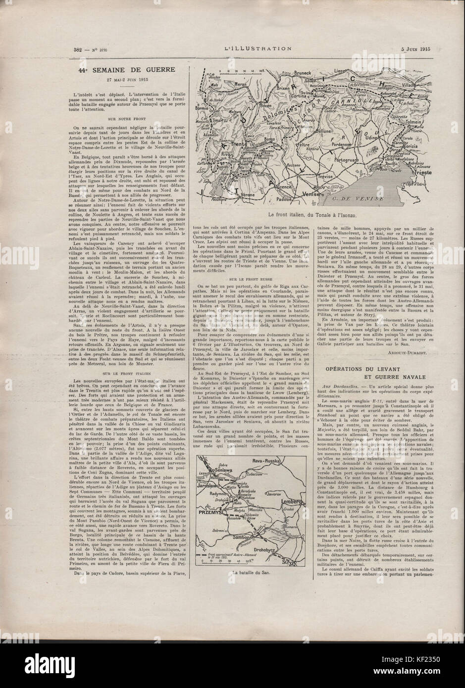 L'Illustration n° 3767 du 15 Mai 1915 * Complet avec Encart Publicitaire / B.E