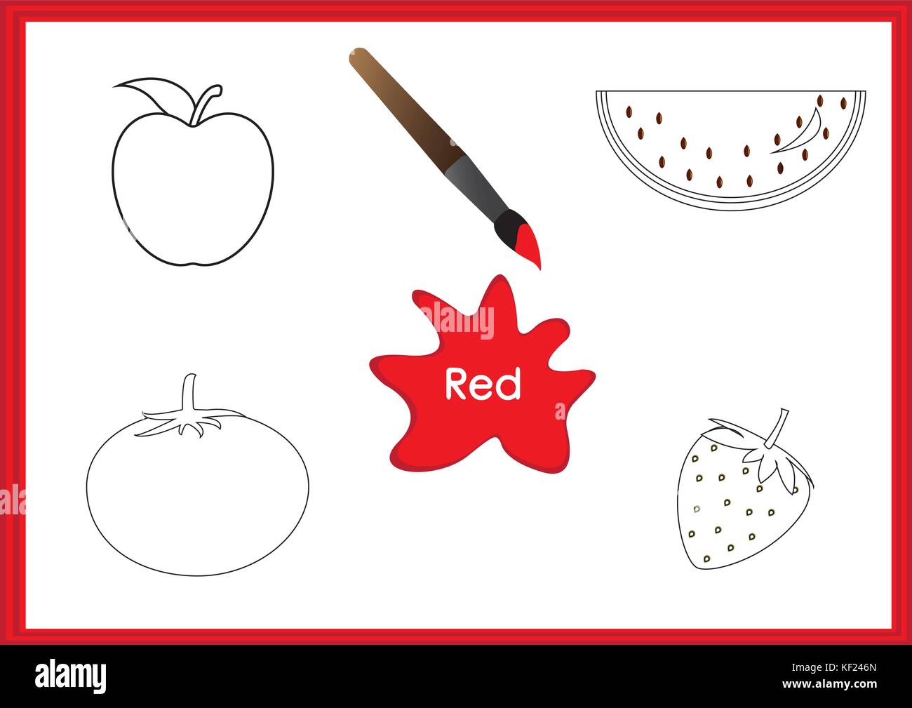 learn the colors kids are learning the colors worksheet stock vector image art alamy