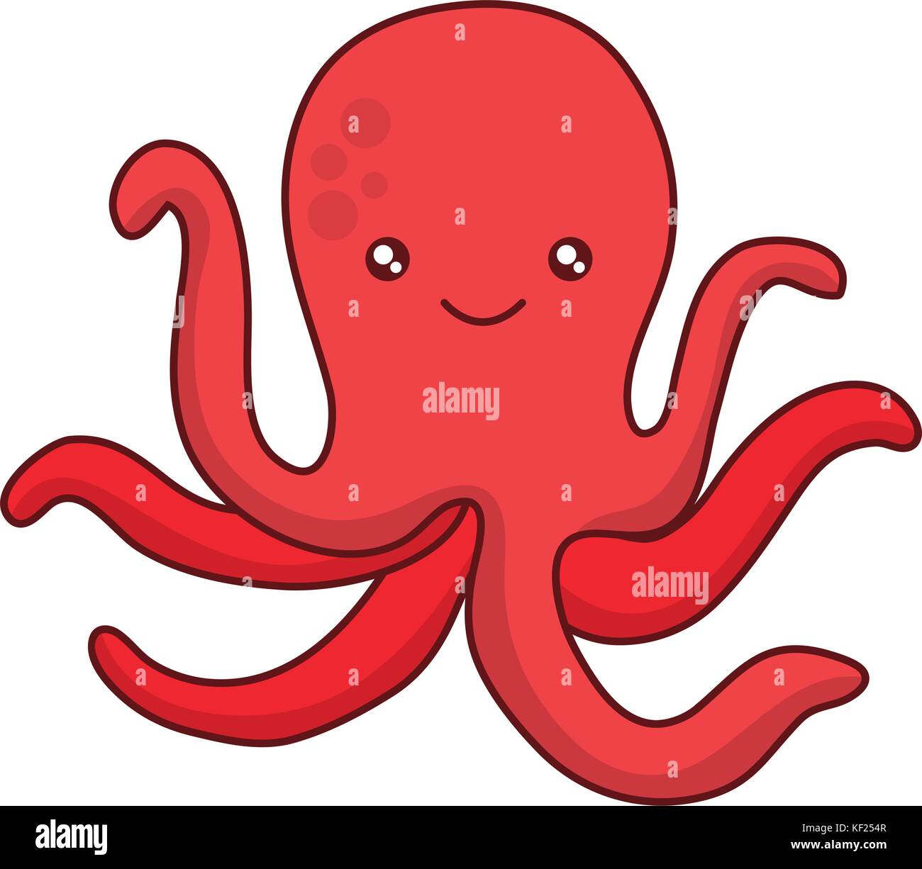 cute octupus icon over white background vector illustration Stock ...