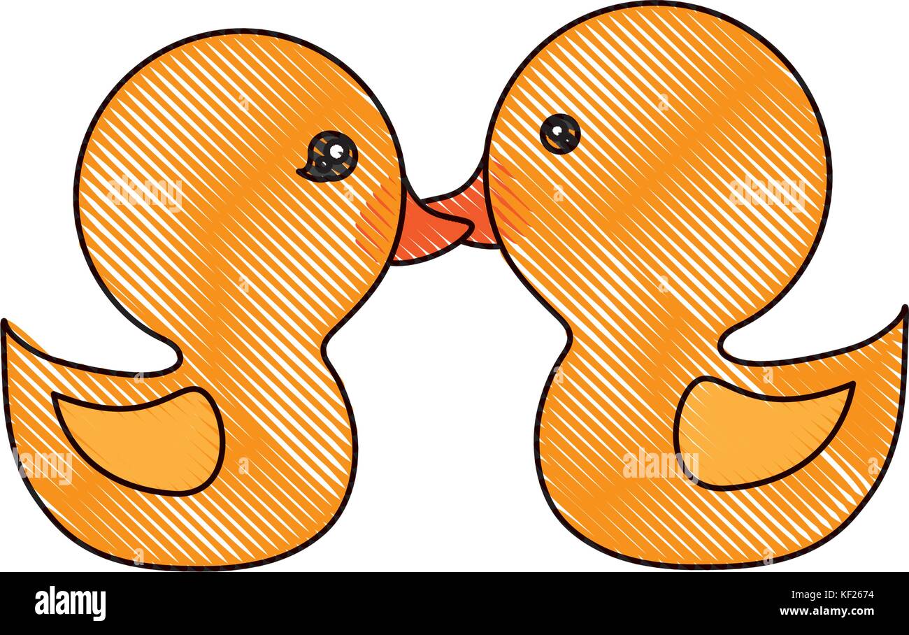 cute couple of ducks icon over white background vector illustration ...