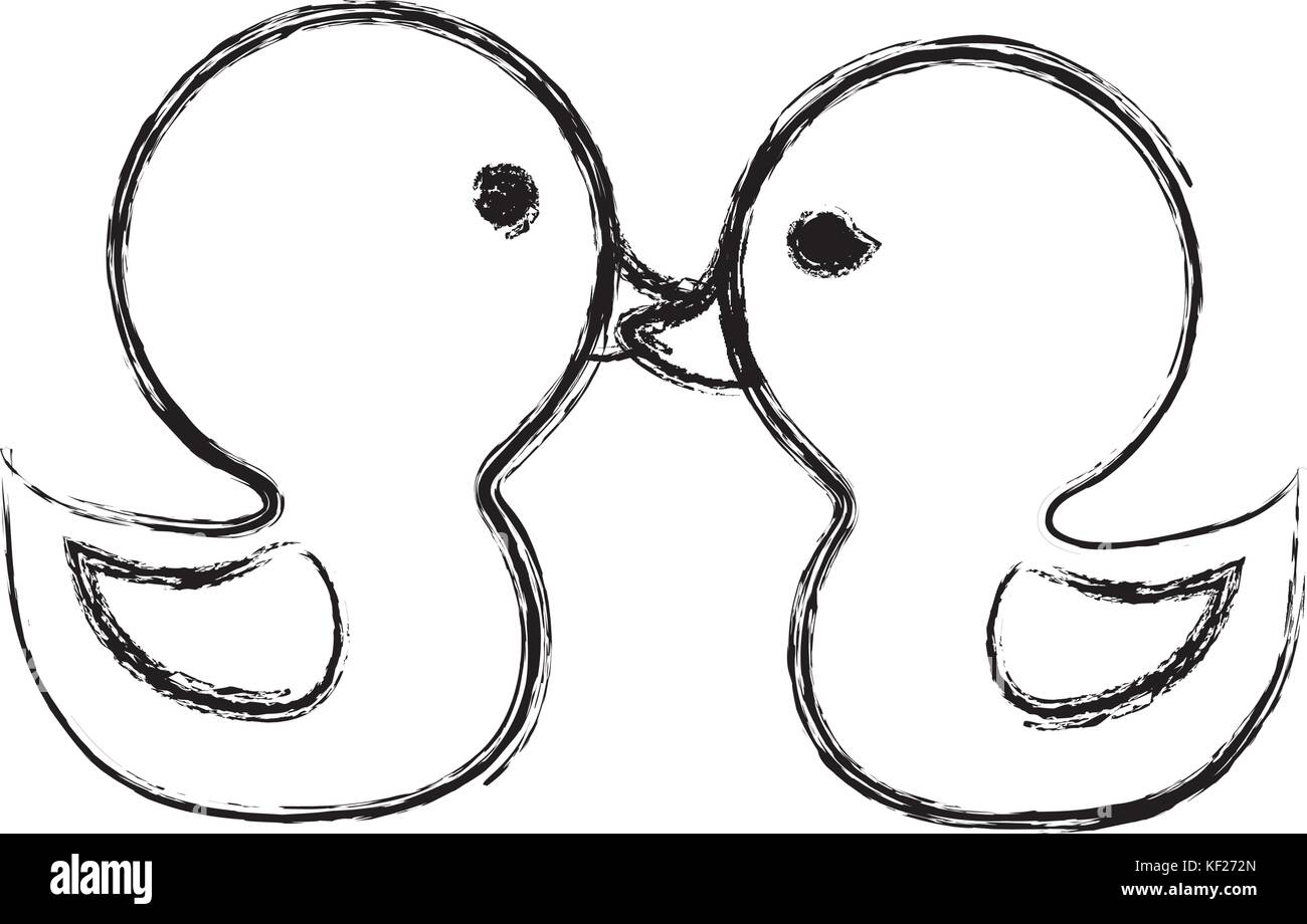 cute couple of ducks icon over white background vector illustration ...