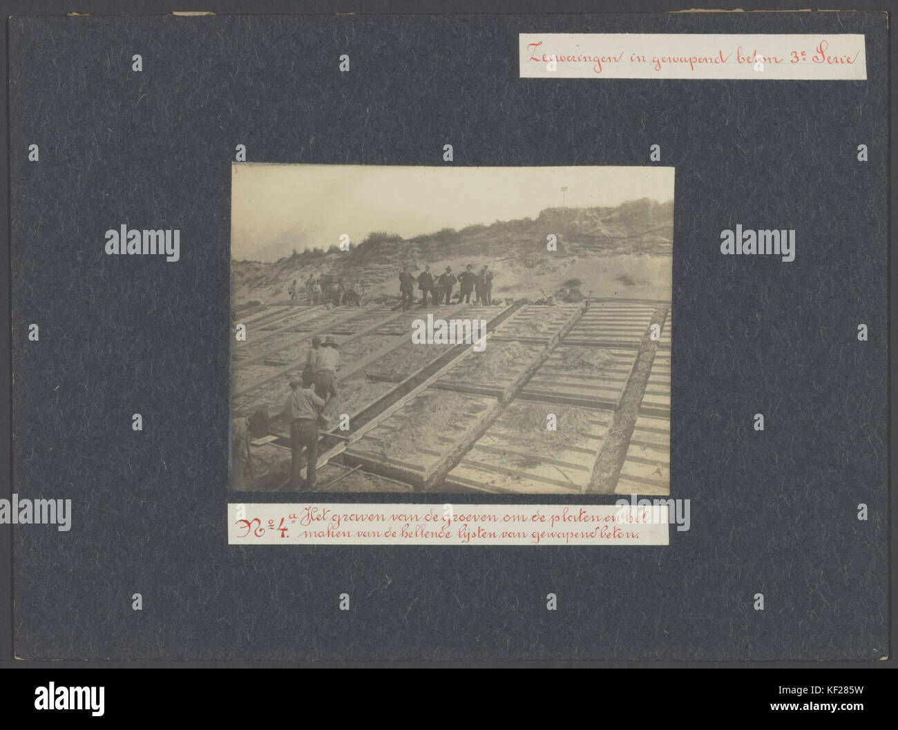 This illustration depicts the process of digging trenches for plates ...