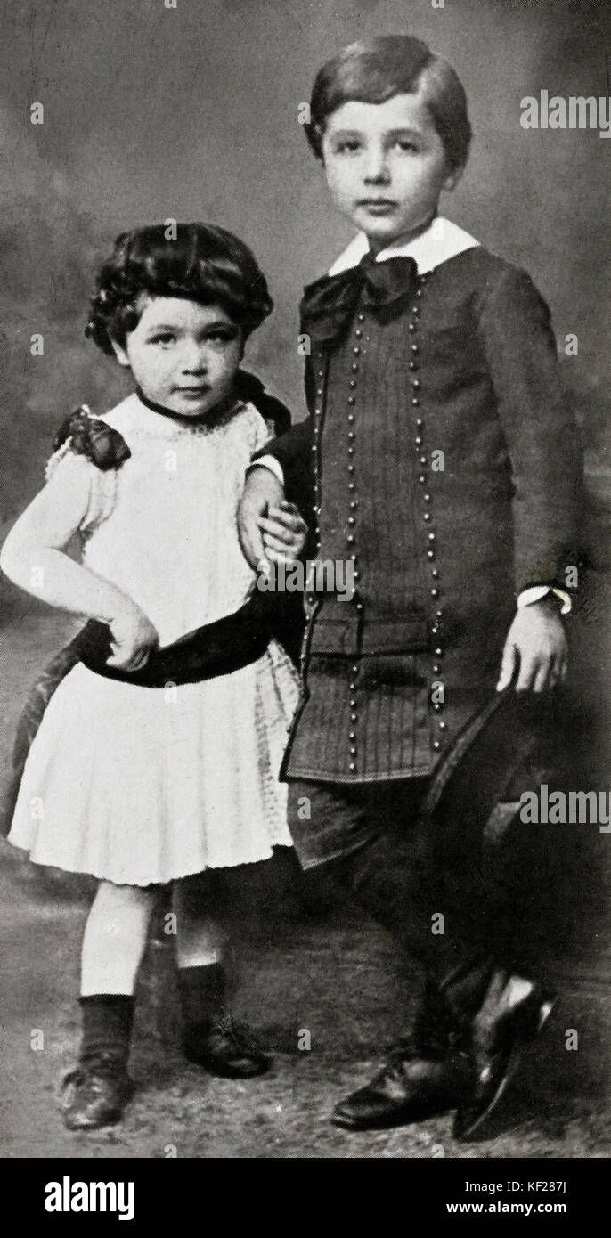 Maja and Albert Einstein c1886 Stock Photo