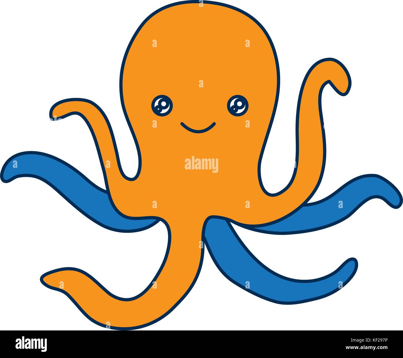 cute octupus icon over white background vector illustration Stock ...