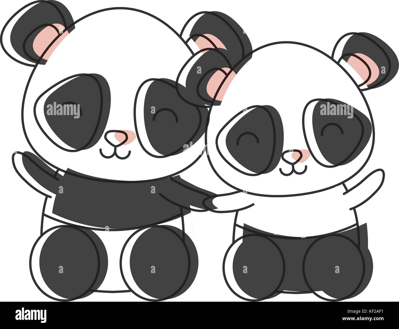 cute couple of panda bear icon over white background vector illustration  Stock Vector Image & Art - Alamy