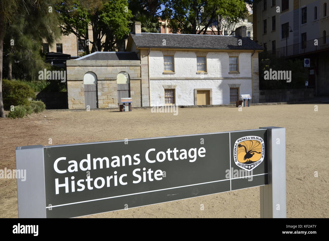 Cadman's Cottage in the Rocks area of Sydney Harbour. It is the second oldest building in Sydney. Stock Photo