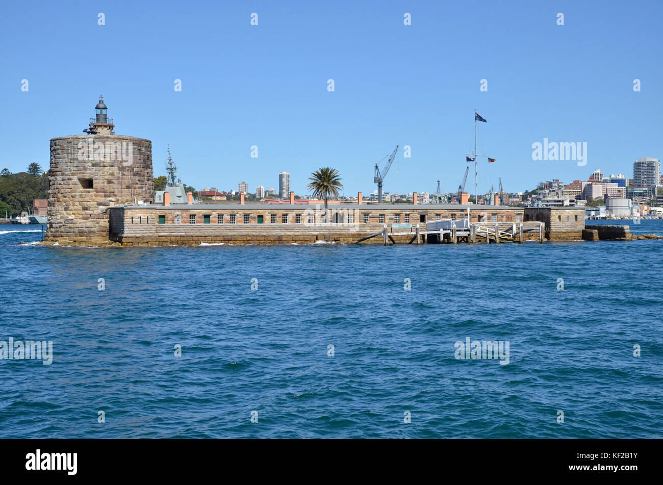 The former military fortress of Fort Denison in Sydney Harbour. Stock Photo