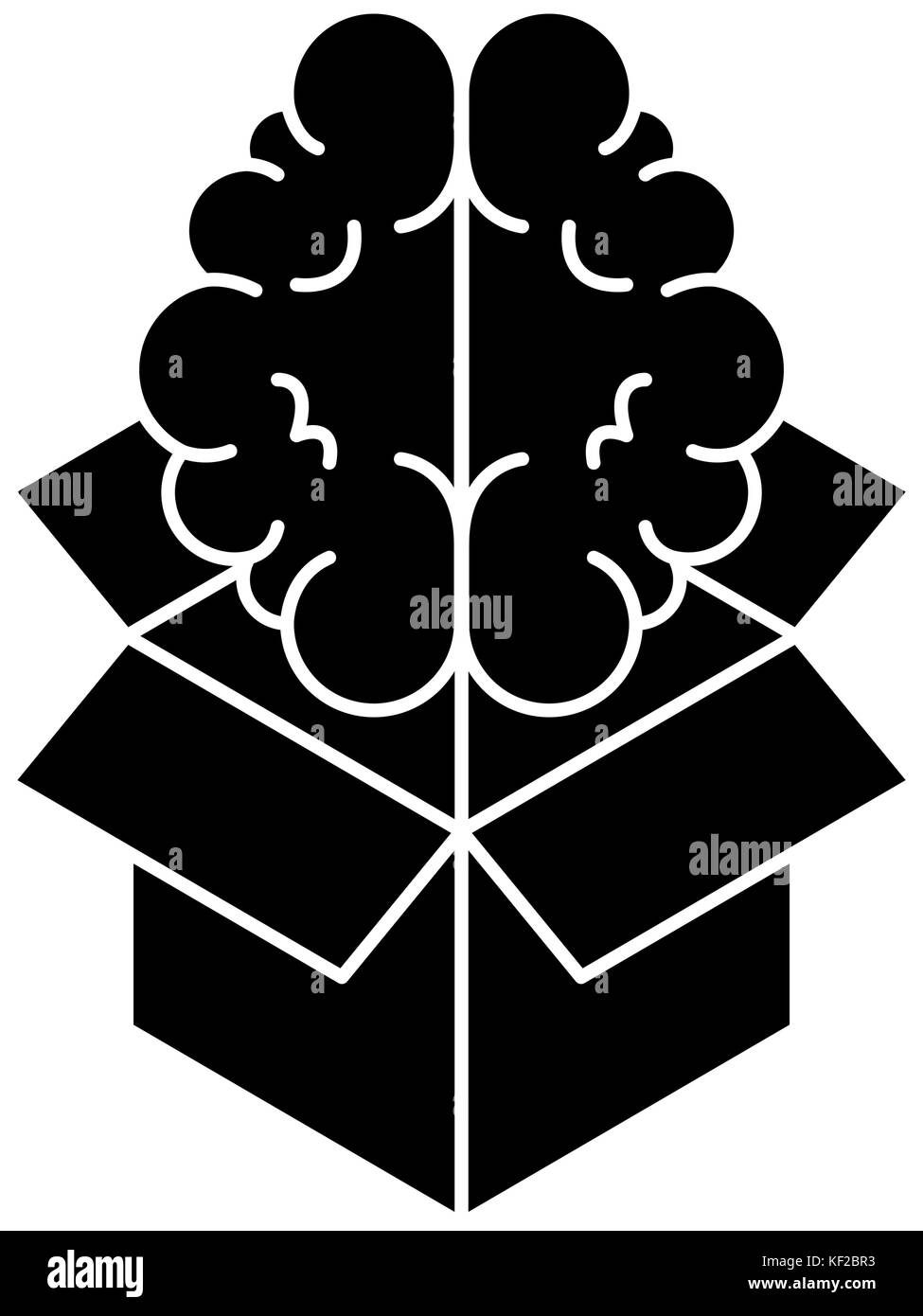 box with brain organ isolated icon vector illustration design Stock ...
