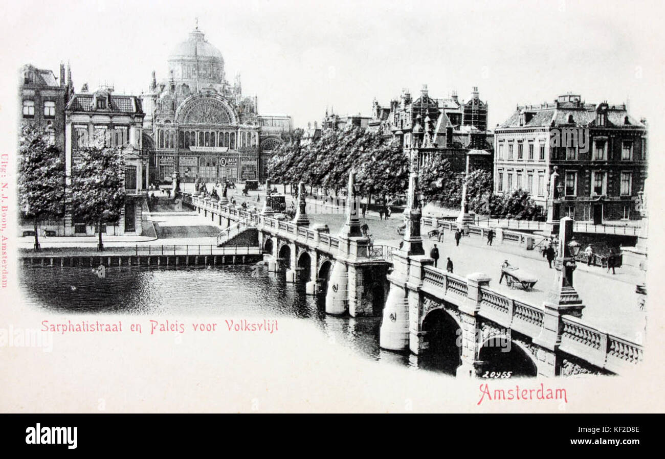 Paleis voor Volksvlijt, Sarphatistraat, Hooge   Sluis, ansichtkaart 1 Stock Photo