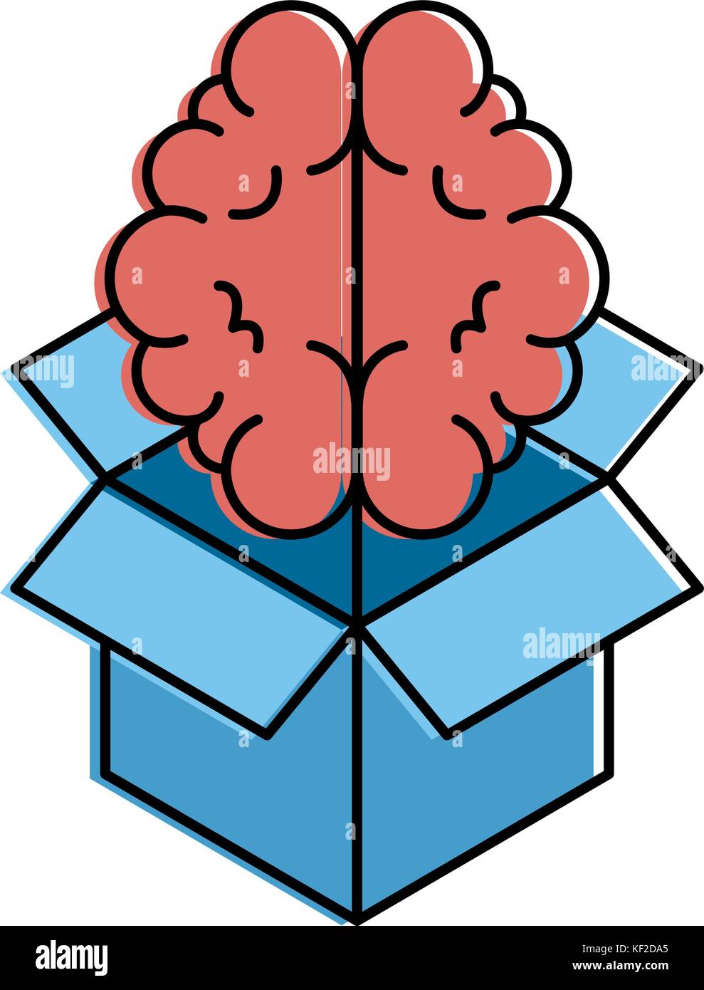 box with brain organ isolated icon vector illustration design Stock ...