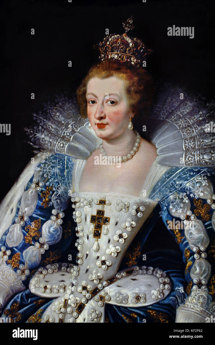 Anne d'Autriche Épouse de Louis XIII Roi de France - Anne of Austria Wife of Louis XIII King of France 1622 - 1625  Peter Paul Rubens (1577–1640) Painter in the Flemish Baroque tradition. Antwerp, Antwerpen, Belgium, Stock Photo