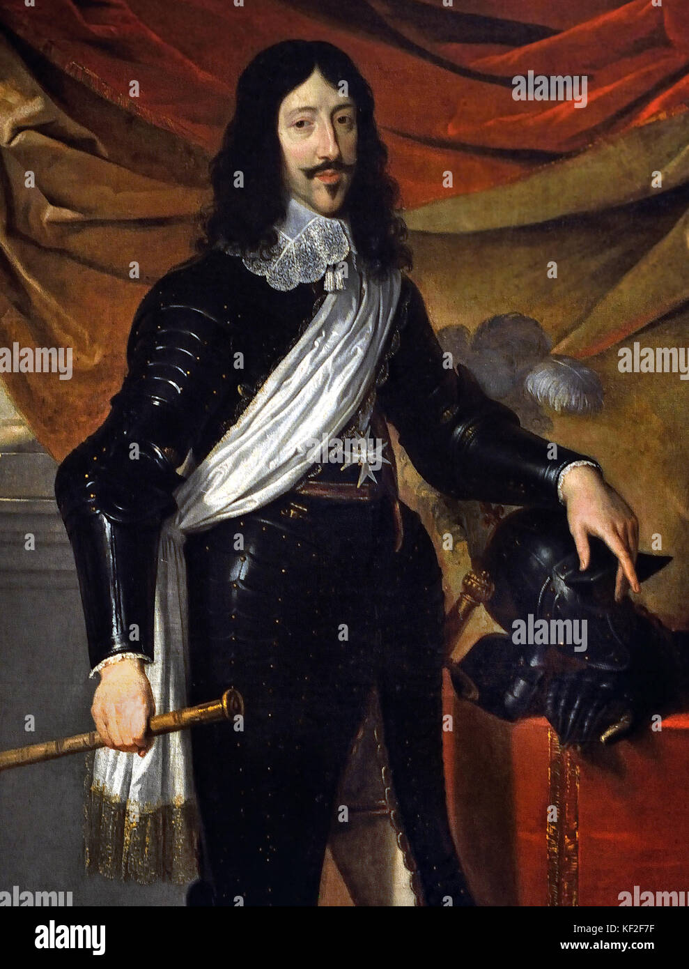 Portrait Louis XIII Roi de France ( Louis XIII  1601 –1643 was a monarch of the House of Bourbon who ruled as King of France from 1610 to 1643 and, (as Louis II) from 1610 to 1620, when the crown of Navarre was merged with the French crown. )  1632  Peter Paul Rubens (1577–1640) Painter in the Flemish Baroque tradition .Antwerp, Antwerpen, Belgium, Stock Photo