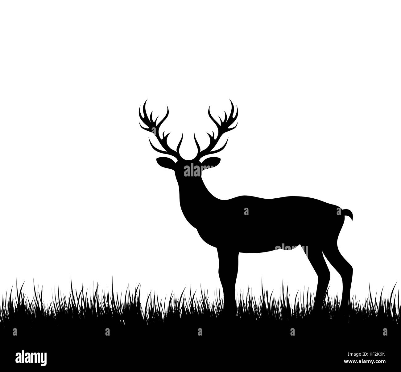 Stag And Doe Silhouette