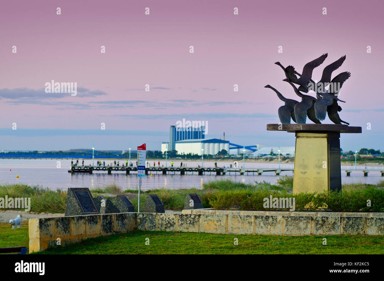 Wild Geese, Catalpa Memorial, Palm Beach Rockingham, Western Australia Stock Photo