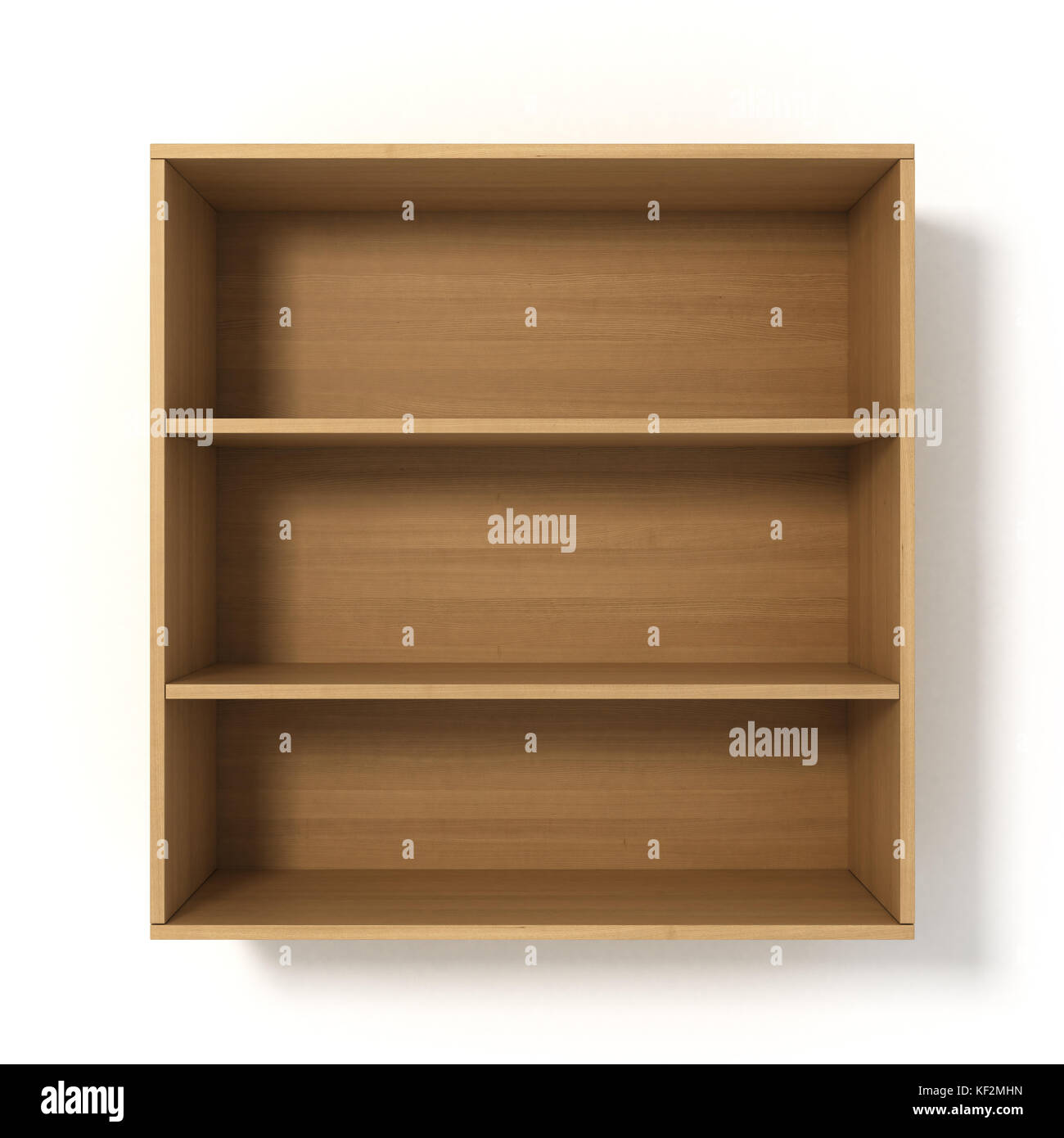 light shelves with three sections isolated on white background Stock