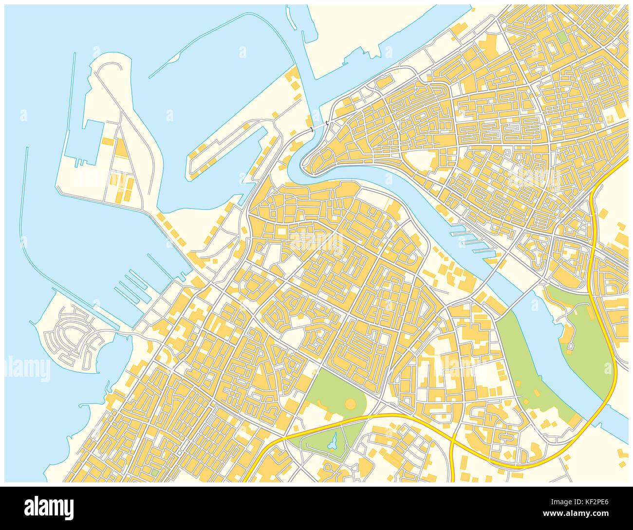 dubai city map Stock Vector