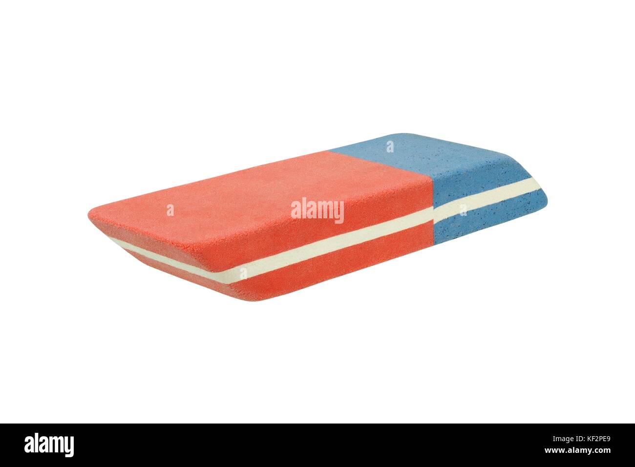 Rubber eraser for pencil and ink pen isolated on white background Stock