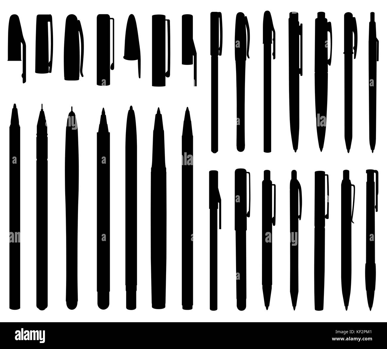 Set of different ballpoint pens isolated on white Stock Photo Alamy