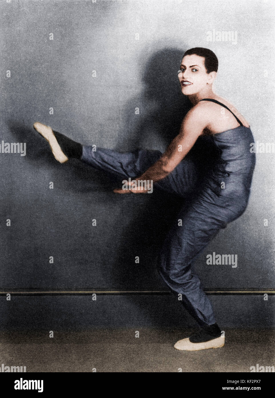 Serge Lifar - in Pastorale, 1926 composed by Georges Auric, choreography by Balanchine. Ukrainian ballet dancer and choreographer, 2 April 1905 -15 December 1986. Colourised version. Stock Photo
