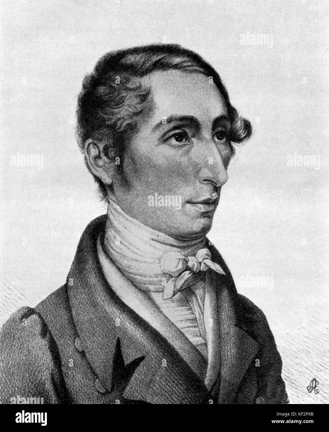 Carl Maria von Weber, composer.  From a lithograph by Gentili.  German composer and conductor: 18 November 1786 - 5 June 1826. Stock Photo