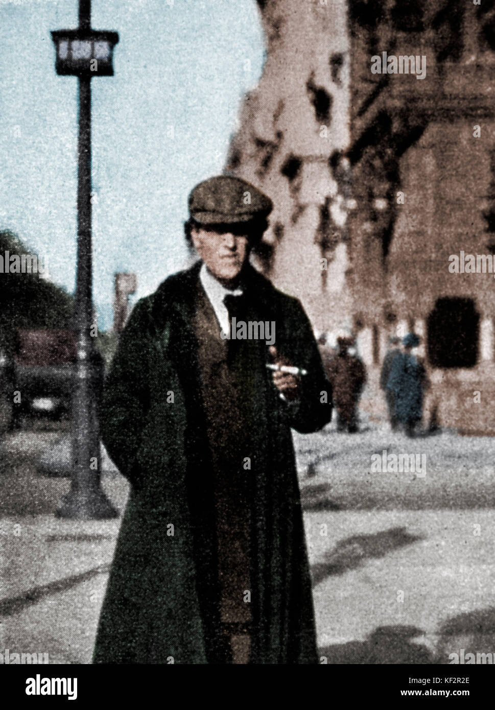 Gustav Mahler  in New York, 1910.  Austrian composer, 7 July 1860 - 18 May 1911. Colourised version. Stock Photo