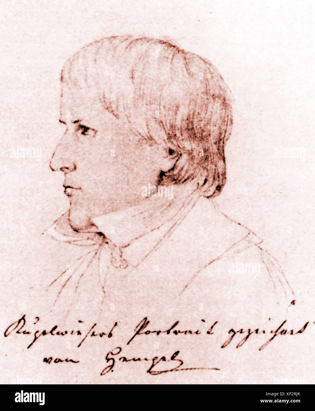 Kupelwieser, Leopold  - drawing by Josef von Hempel Stock Photo
