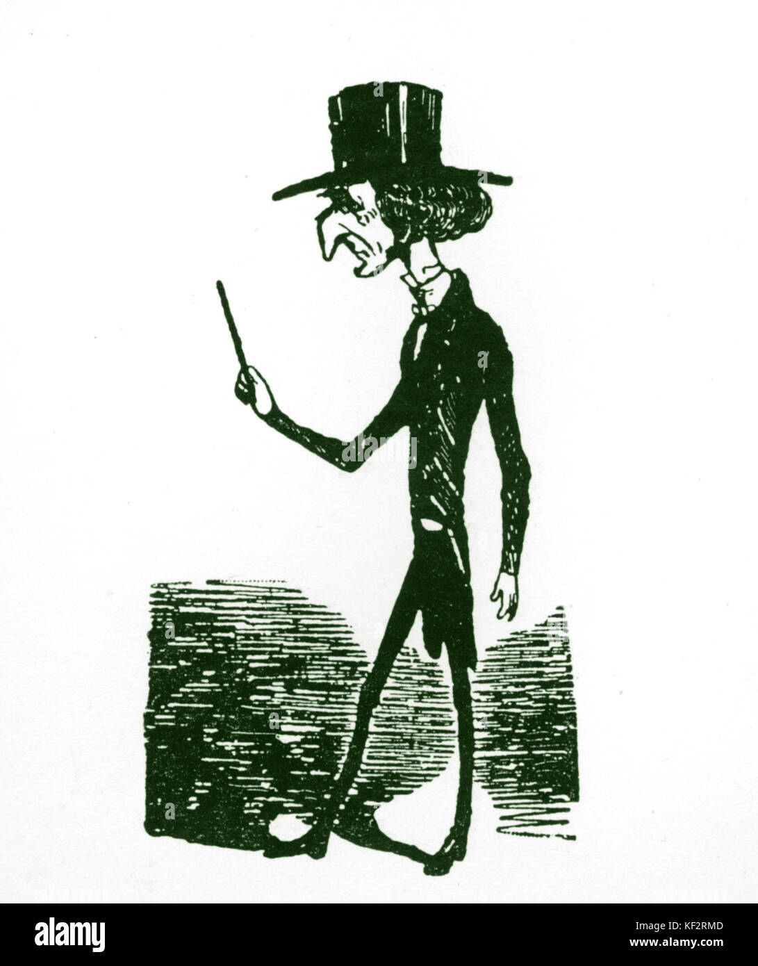 Berlioz caricature by Nadar. French composer (1803-1869). Stock Photo