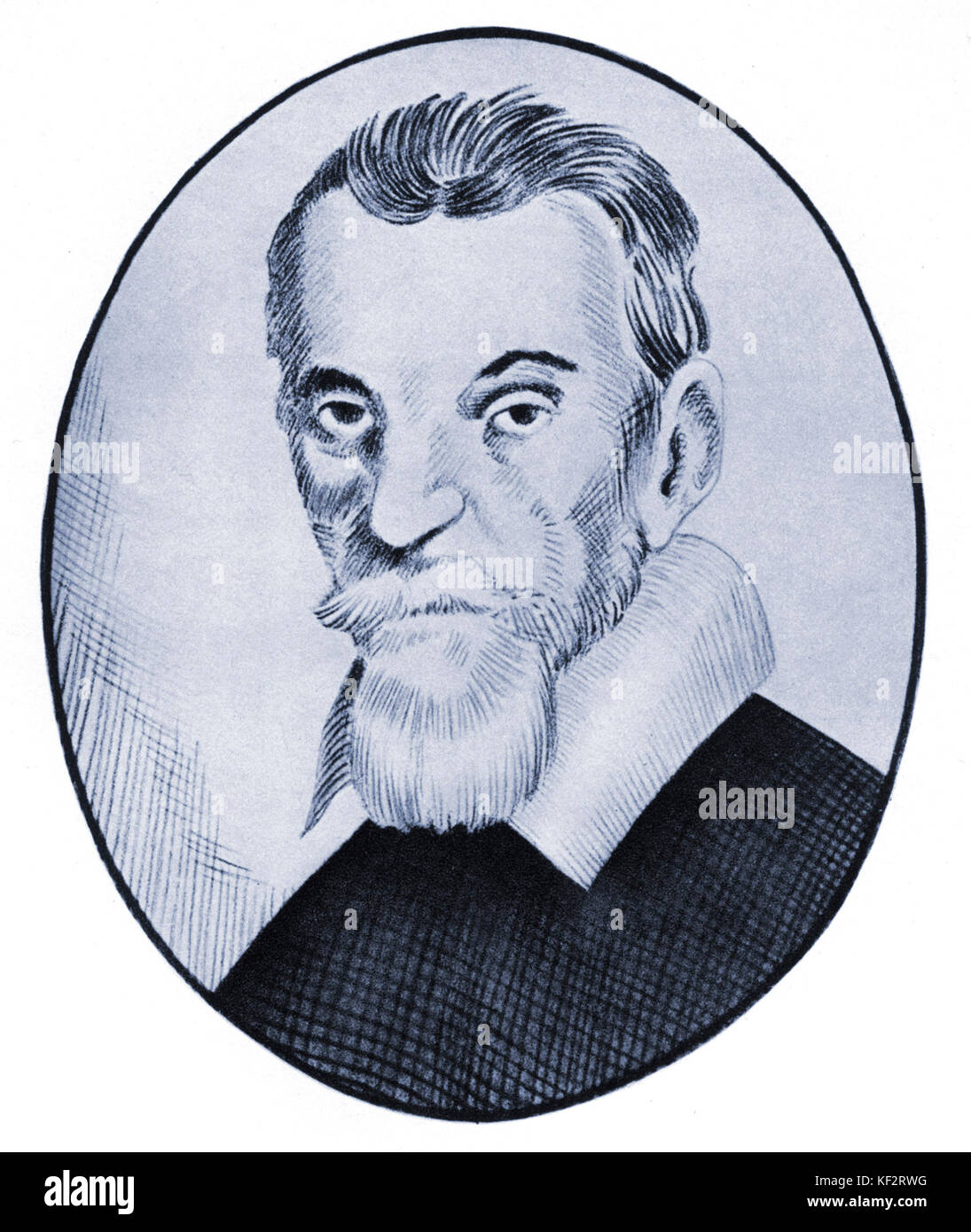 Claudio MONTEVERDI - oval portrait  . Italian composer. 15 May 1567 - 29 November 1643. Stock Photo