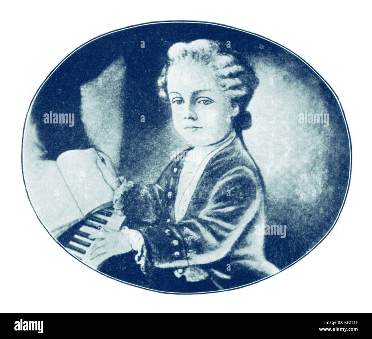 Wolfgang Amadeus Mozart at piano, age 5. Austrian composer, 1756-1791 Stock Photo