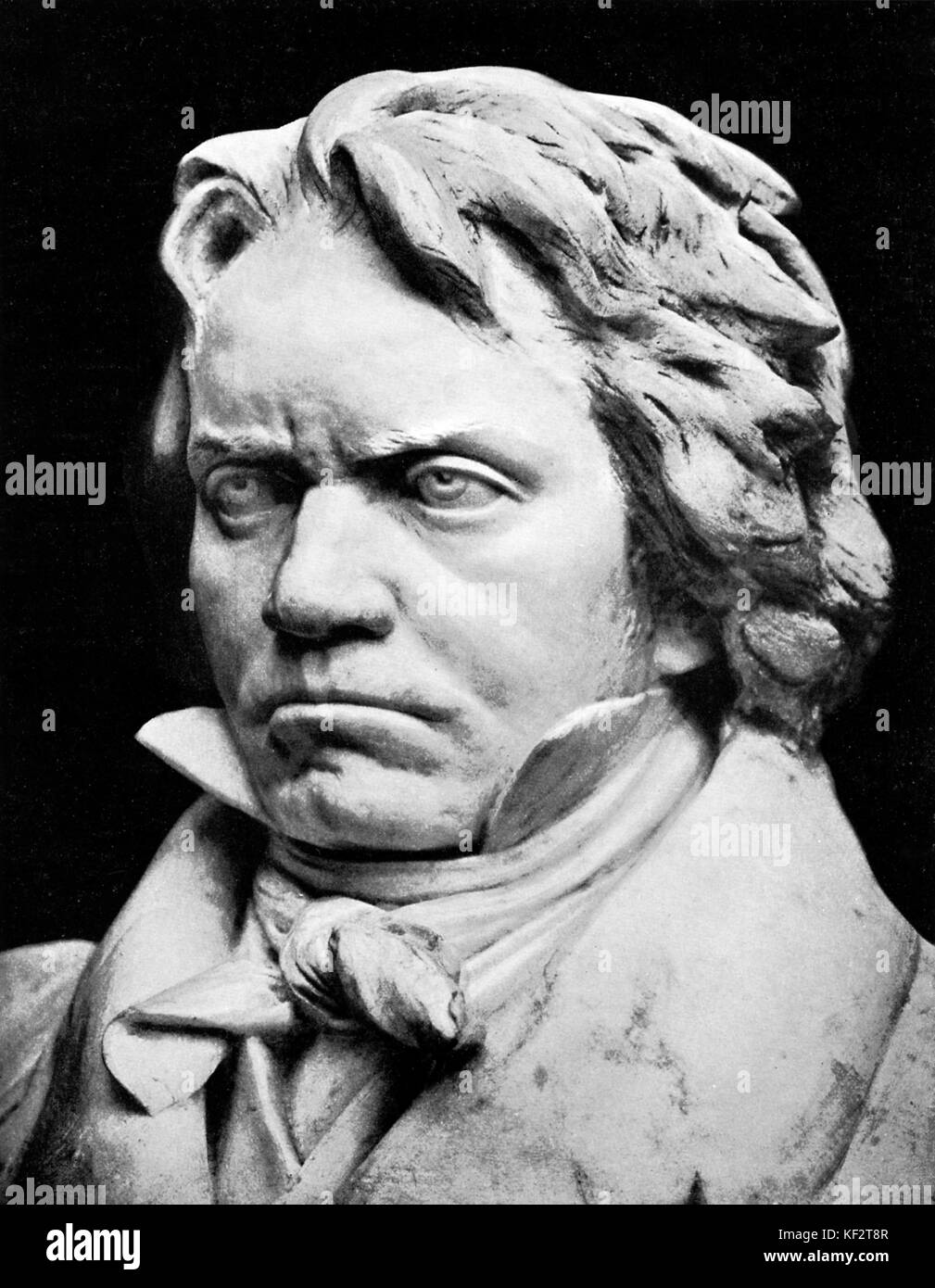 Ludwig van Beethoven, bust by Fritz Zadow. German composer, 17 December  1770- 26 March 1827 Stock Photo