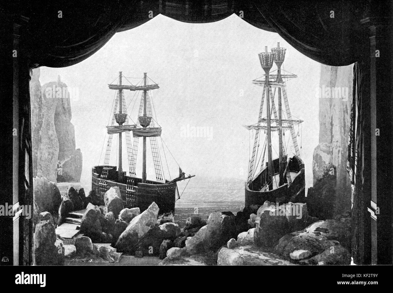 The Flying Dutchman by Richard Wagner [Der Fliegende Holländer]. Stage set for opera, Bayreuth, Germany. RW: German composer & author, 22 May 1813 - 13 February 1883. Stock Photo