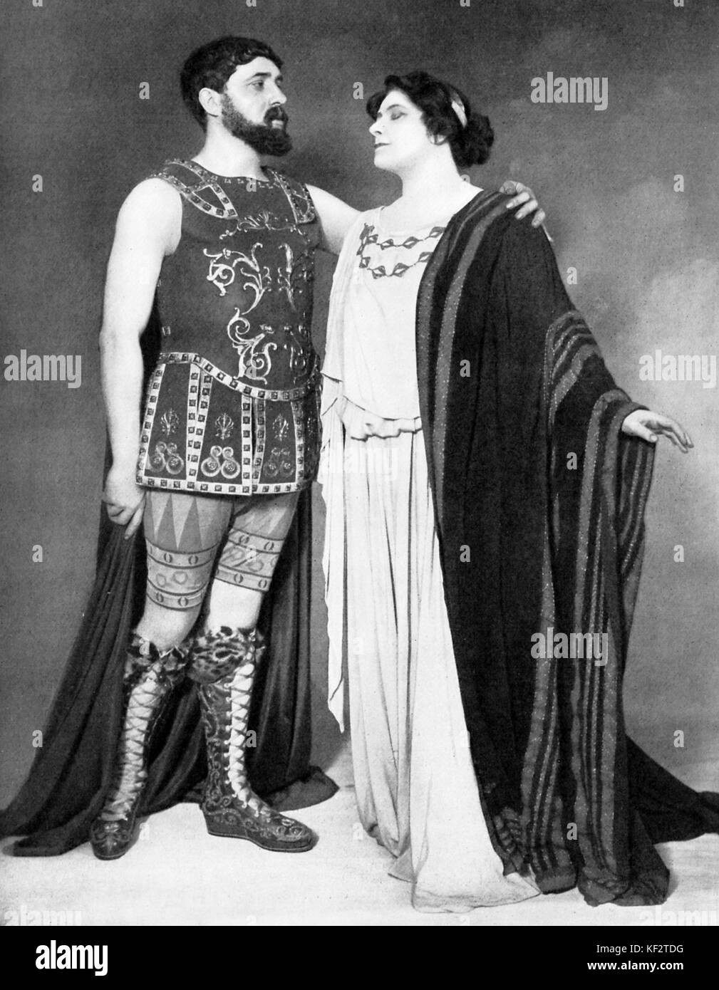 Penelope played by Lucienne Breval and Ulysse played by Muratore in ' Penelope ' , opera by Gabriel Fauré. Performance at Theatre des Champs Elysees, Paris, 10 May 1913. Photo by Gerschel. GF: French composer, 12th May 1845 - 4th November 1924. Stock Photo