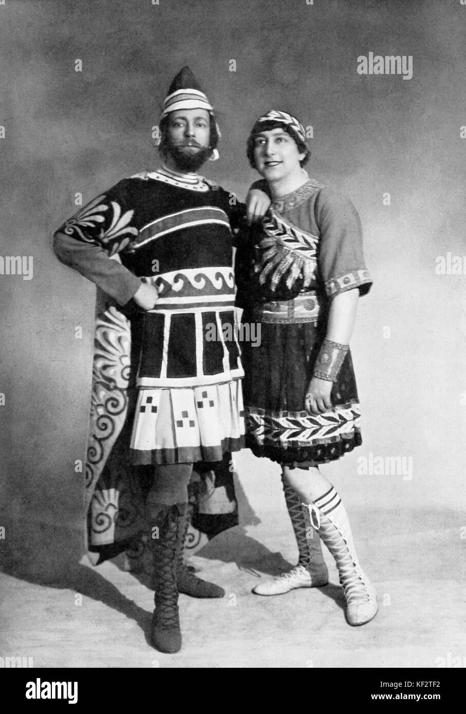 Eurymache played by Danges and Antinous played by Tirmont from the opera ' Penelope ' by Gabriel Fauré. Performance at Theatre des Champs Elysees, Paris,  1913. Photo by Gerschel. GF: French composer, 12th May 1845 - 4th November 1924. Stock Photo