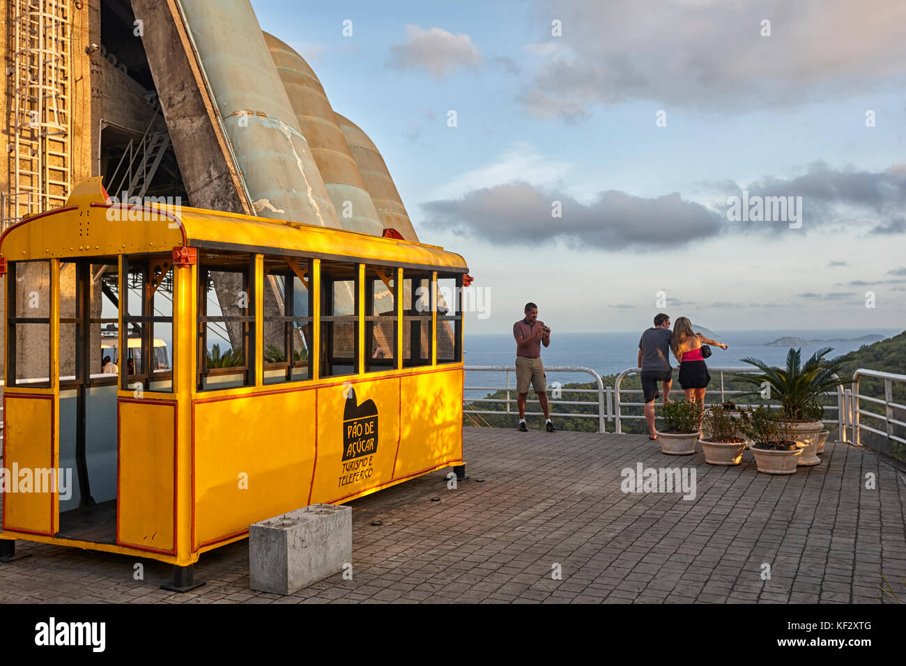 Pao de Acucar (Sugarloaf) Mountain old cablecar (teleferico), Rio de Janeiro, Brazil, South America Stock Photo