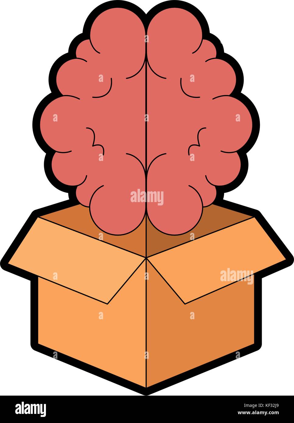 box with brain organ isolated icon vector illustration design Stock ...