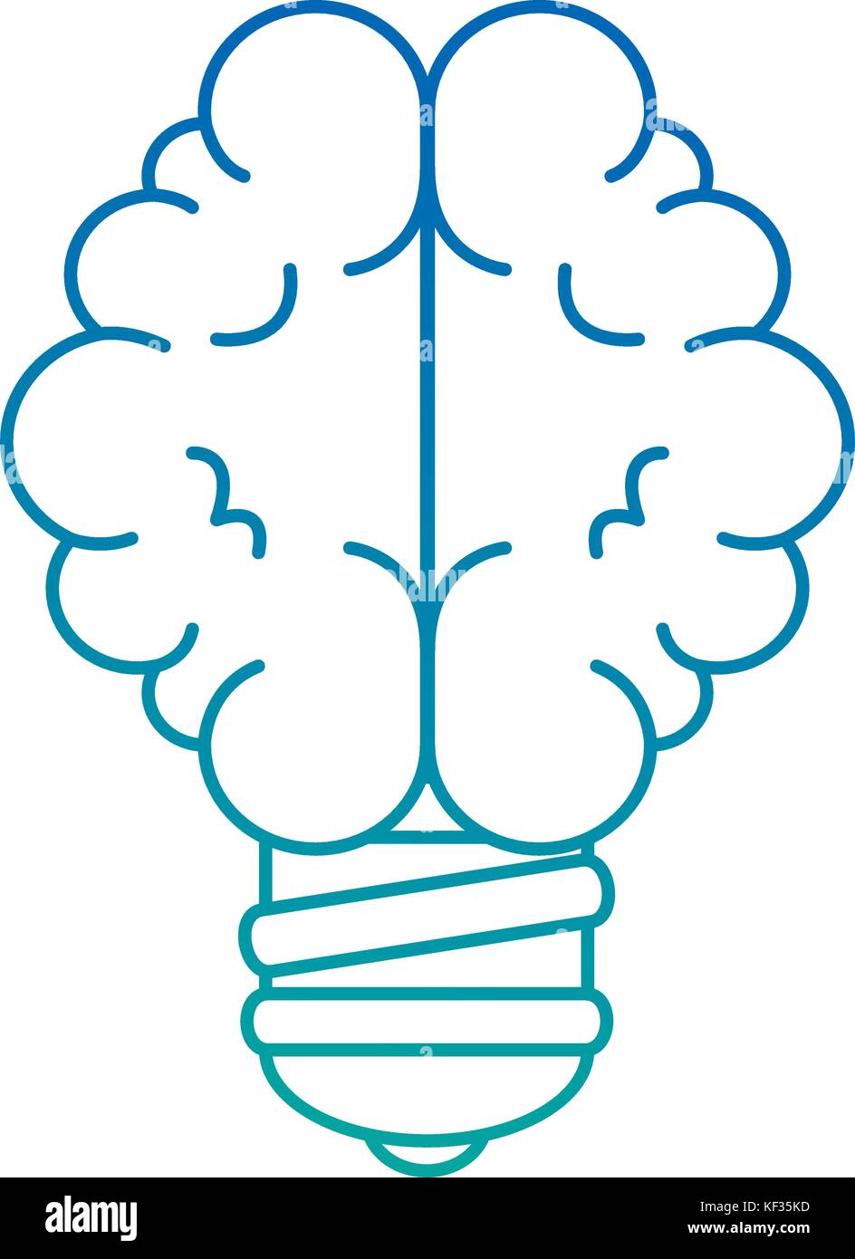 bulb light with brain vector illustration design Stock Vector Image