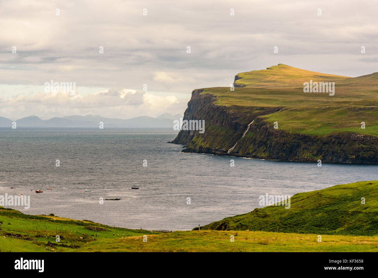 Scenic view of the wonderful nature near Portree, a small town in the Isle of Skye, Scotland Stock Photo