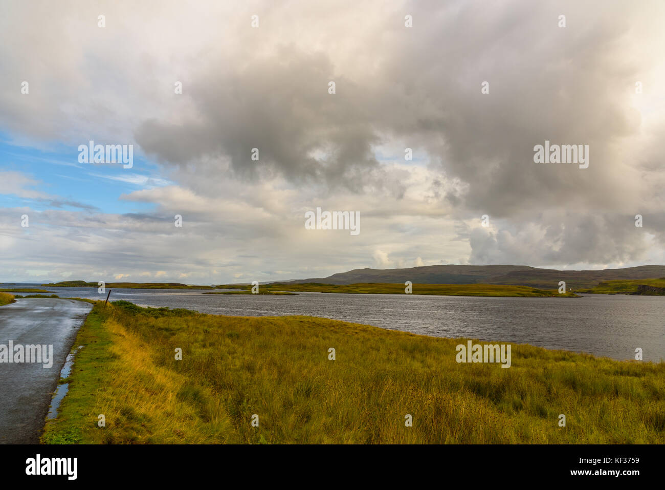 Scenic view of the wonderful nature near Portree, a small town in the Isle of Skye, Scotland Stock Photo