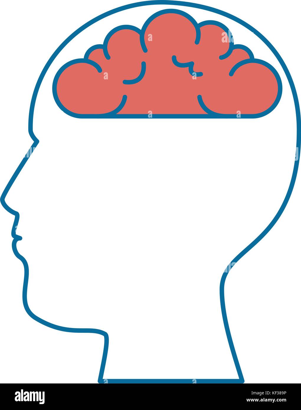 user profile with brain silhouette avatar icon vector illustration ...