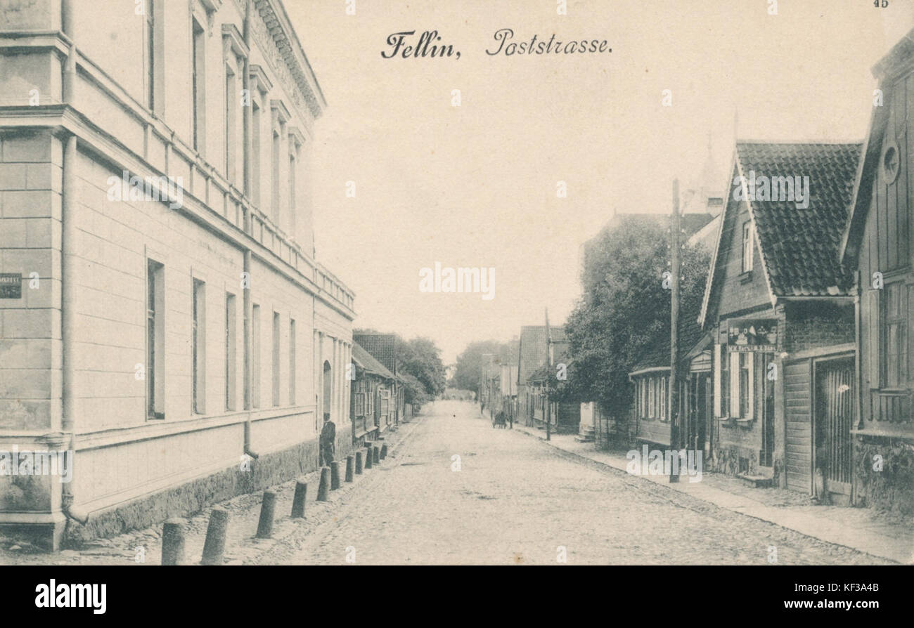 Viljandi, Posti tn, ca 1905 Stock Photo