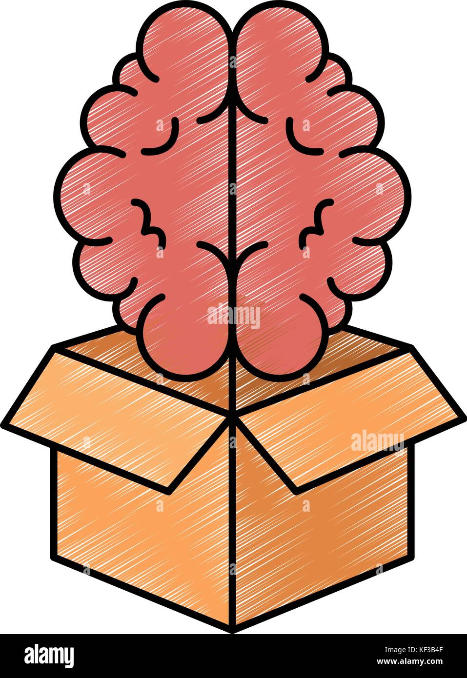 box with brain organ isolated icon vector illustration design Stock ...