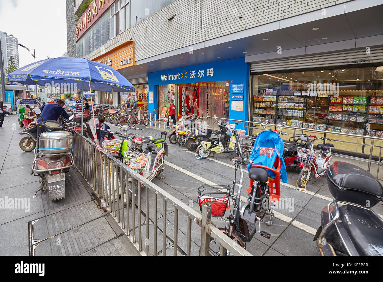 Chengdu, China - September 29, 2017: Walmart store entrance. Stock Photo
