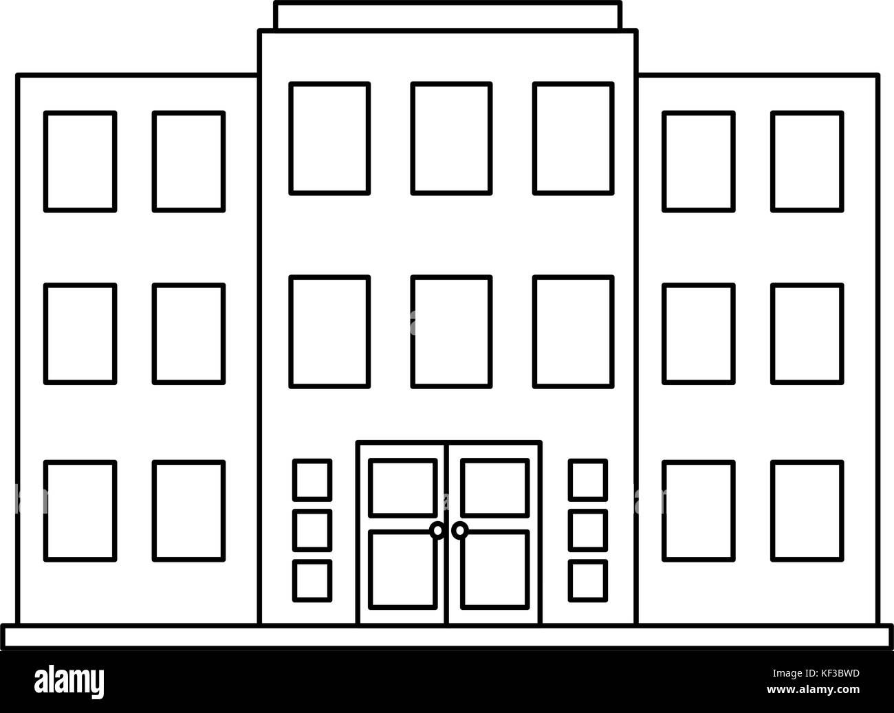 building front isolated icon vector illustration design Stock Vector ...